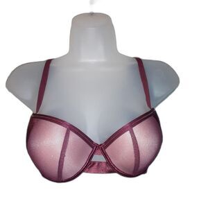 Youmita 36C Zinfandel Demi Mesh Push Up Bra NWT